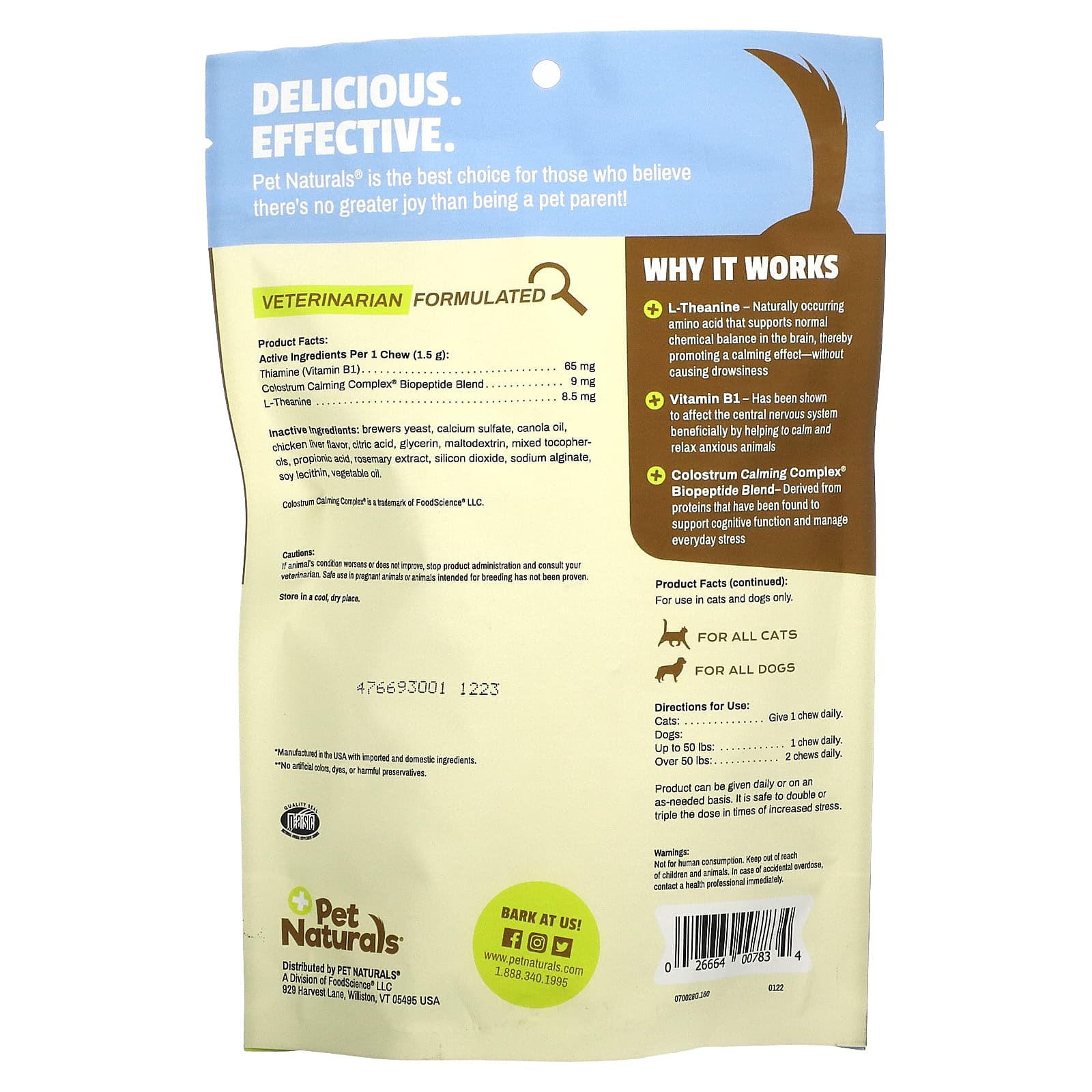 Pet Naturals, Calming, For Dogs and Cats, All Size, 160 Chews, 8.46 oz