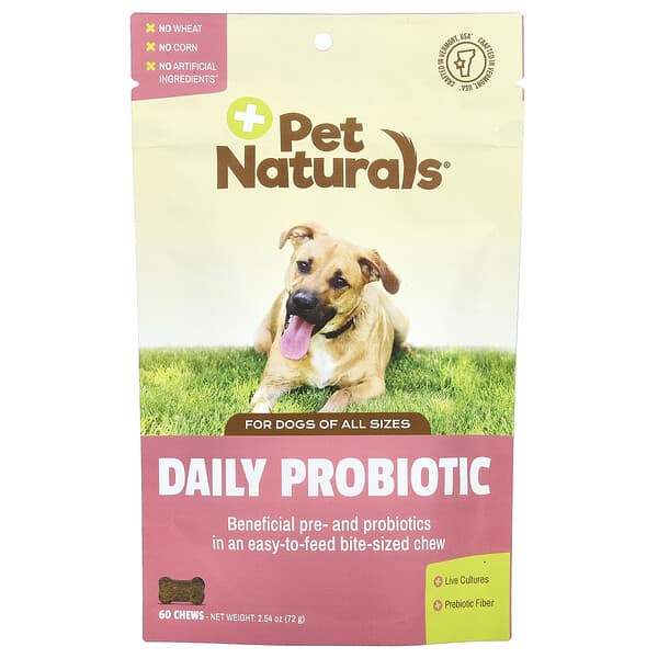 Pet Naturals, Daily Probiotic, For Dogs, All Sizes, 60 Chews, 2.54 oz (72 g) — product photo 1