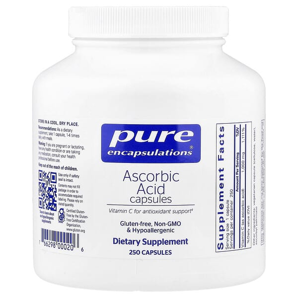 Pure Encapsulations, Ascorbic Acid, 250 Capsules (1,000 mg per Capsule) — product photo 1