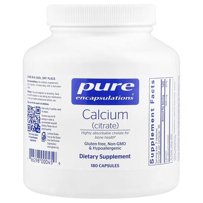 Pure Encapsulations, Calcium Citrate, 300 mg, 180 Capsules (150 mg per capsule)