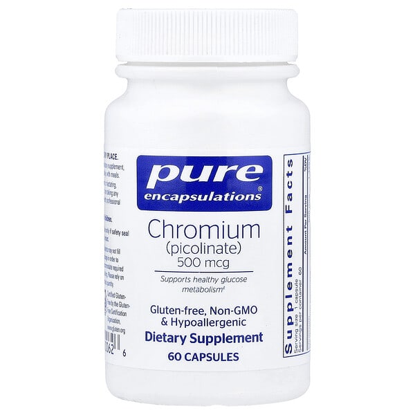 Pure Encapsulations, Chromium (Picolinate), 500 mcg, 60 Capsules — product photo 1