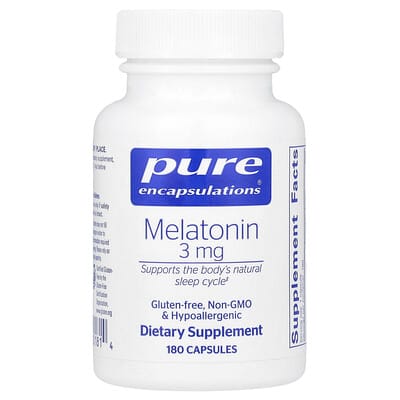 Pure Encapsulations, Melatonin, 3 mg, 180 Capsules
