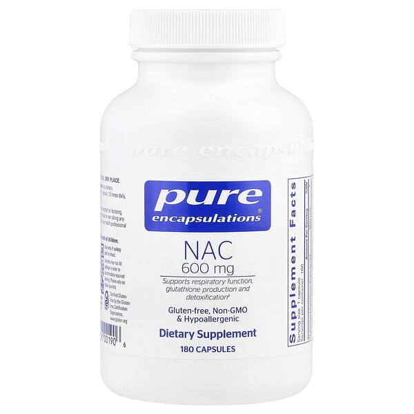 Pure Encapsulations, N-乙醯半胱氨酸（NAC），600 毫克，180 粒膠囊