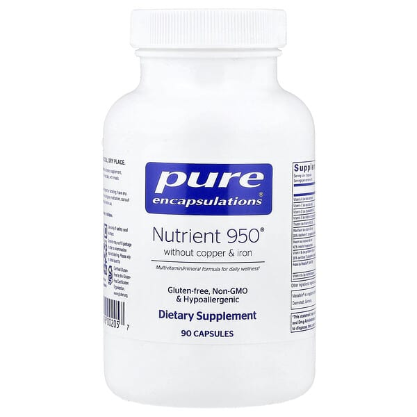 Pure Encapsulations, Nutrient 950® Without Copper & Iron, 90 Capsules — product photo 1