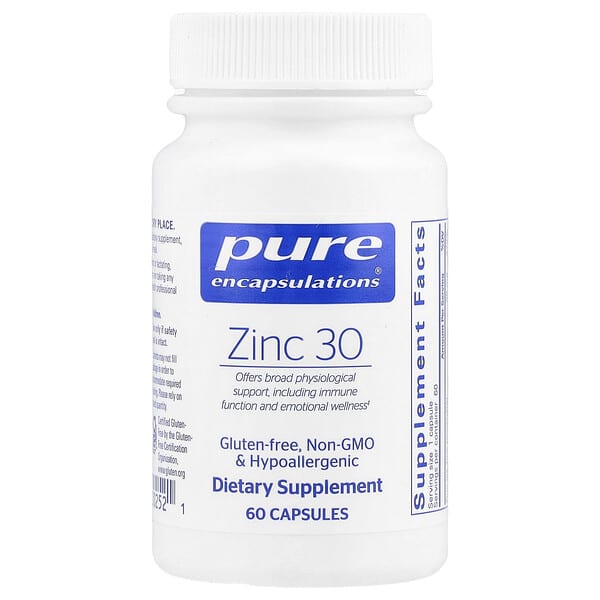 Pure Encapsulations Zinc 30, 60 Capsules (30 mg per Capsule)