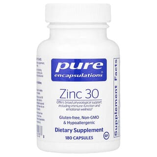 Pure Encapsulations, Zinc 30, 180 cápsulas