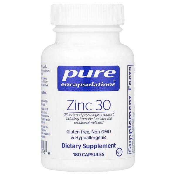 Pure Encapsulations Zinc 30, 180 Capsules (30 mg per Capsule)
