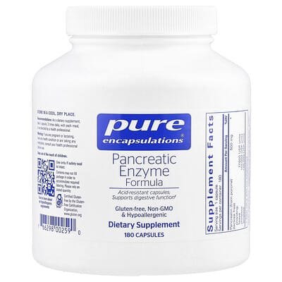 Pure Encapsulations, Pancreatic Enzyme Formula, 180 Capsules (500 mg per Capsule)