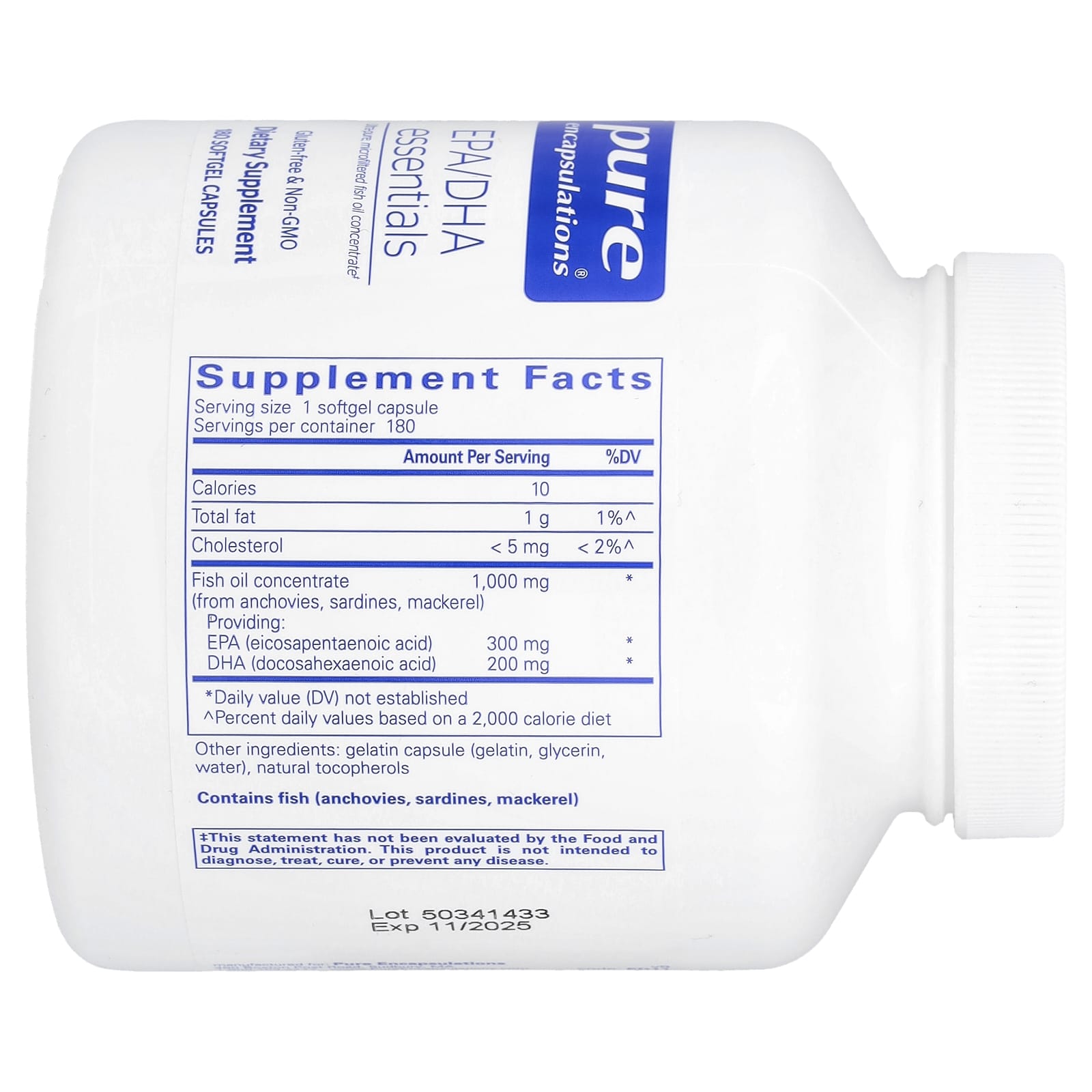 Pure Encapsulations (بيور إنكابسوليشنز)‏, EPA / DHA Essentials ، 180