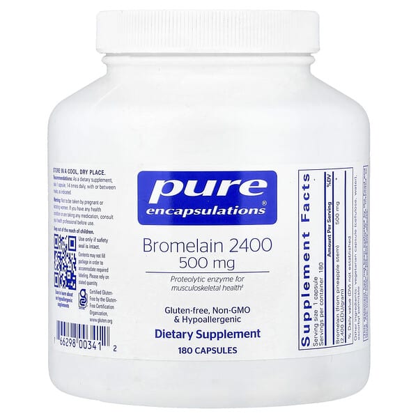 Pure Encapsulations, Bromelain 2400, 500 mg, 180 Capsules — product photo 1