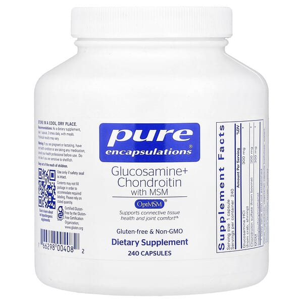 Pure Encapsulations, Glucosamine + Chondroitin With MSM, 240 Capsules — product photo 1
