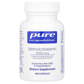 Pure Encapsulations, Methylcobalamin, 1,000 mcg, 180 Capsules