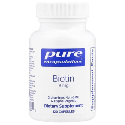 Pure Encapsulations, Biotin, 8 mg, 120 Capsules