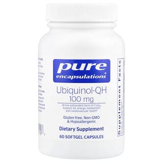 Pure Encapsulations, Ubiquinol-QH, 100 mg, 60 Cápsulas Softgel