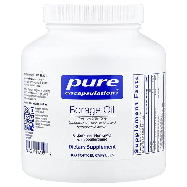 Pure Encapsulations, Borage Oil, 180 Softgel Capsules — product photo 1