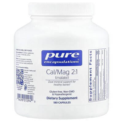 Pure Encapsulations, Calcium Magnesium 2:1 (Malate), 180 Capsules