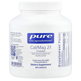 Pure Encapsulations, Cal / Mag 2: 1 (малат), 180 капсул