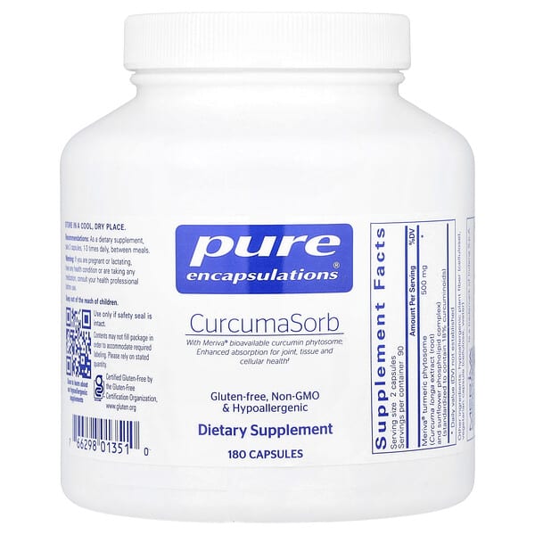 Pure Encapsulations CurcumaSorb, 180 Capsules (250 mg per Capsule)