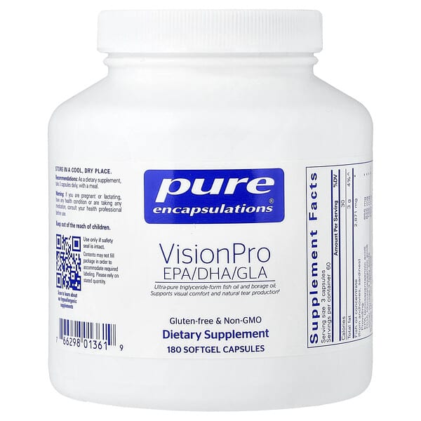 Pure Encapsulations, VisionPro EPA/DHA/GLA, 180 Softgel Capsules — product photo 1