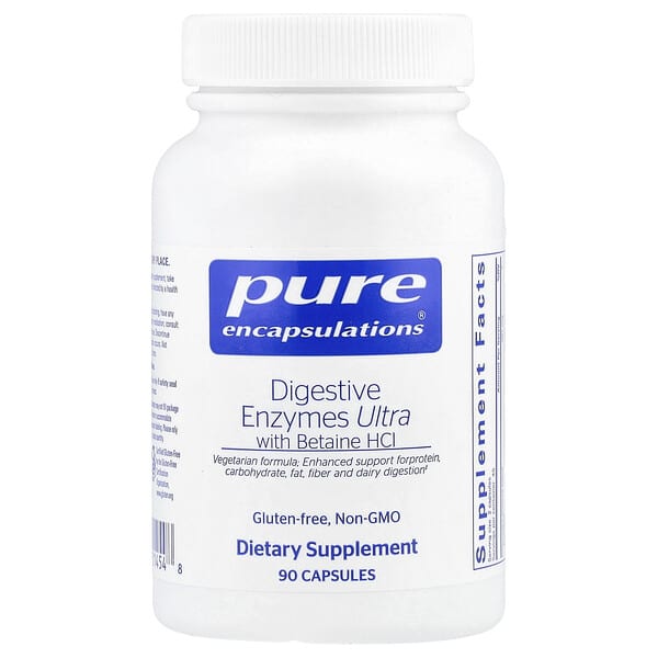 Pure Encapsulations, 含甜菜鹼鹽酸鹽的超級消化酶，90 粒膠囊