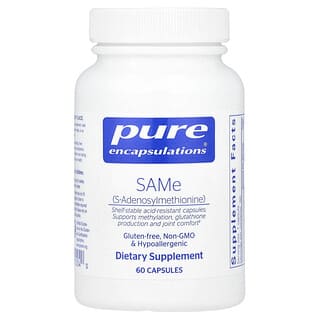 Pure Encapsulations, SAMe（S-アデノシルメチオニン）、60粒