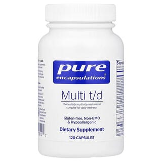 Pure Encapsulations, Multi T-D Two-Per-Day Multivitamin-Mineral Formula, 120 Capsules