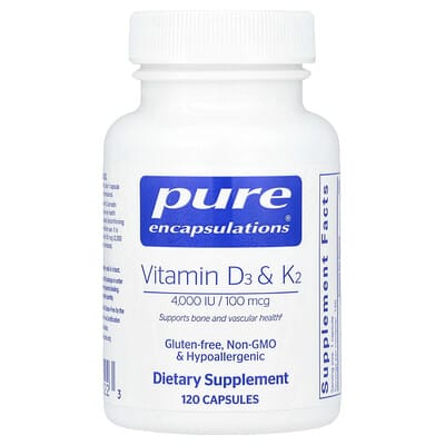 Pure Encapsulations, Vitamin D3 & K2, 120 Capsules