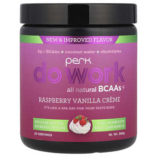 Perk Energy, Do Work, All Natural BCAAs+, Raspberry Vanilla Creme, 360 g