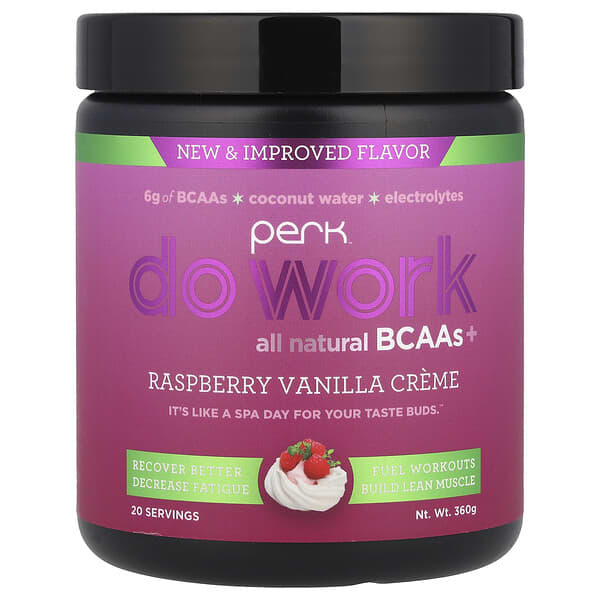 Perk Energy, Do 워크, 천연 BCAA+, 라즈베리 바닐라 크림, 360g