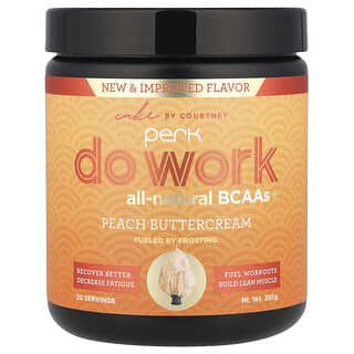 Perk Energy, Do Work, BCAA+ completamente naturales, Crema de mantequilla de melocotón, 350 g