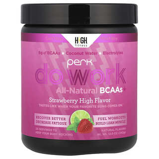 Perk Energy, Do Work, Suplemento de BCAA completamente natural, Subidón de fresa, 340 g (12 oz)
