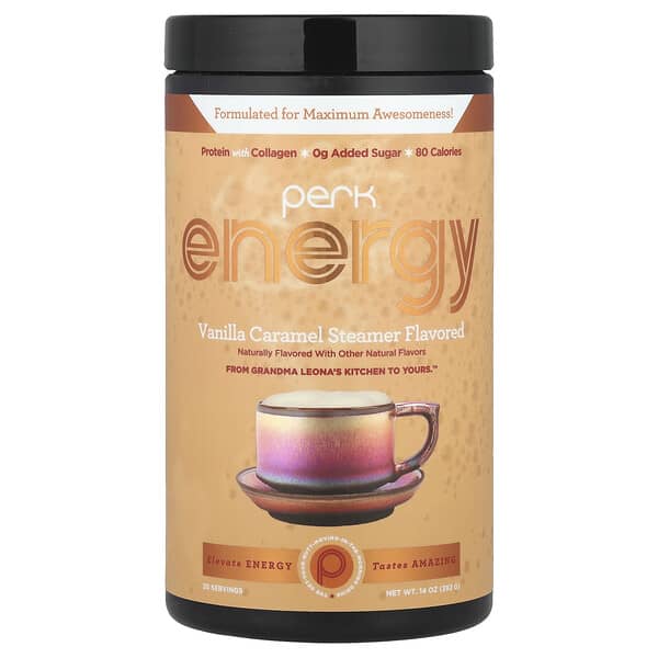 Perk Energy, 바닐라 캐러멜 스티머, 392g(14oz)