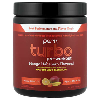 Perk Energy, Turbo，鍛鍊前，芒果哈瓦那辣椒味，10.7 盎司（300 克）