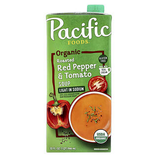 Pacific Foods‏, شوربة الطماطم والفلفل الأحمر المحمص العضوي ، 32 أونصة سائلة (946 مل)