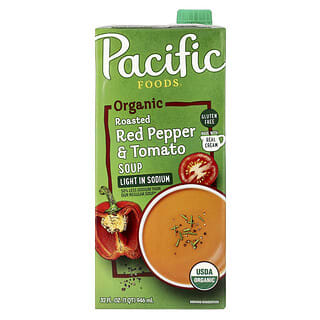 Pacific Foods, Organic Roasted Red Pepper & Tomato Soup, Light in Sodium, 32 fl oz (946 ml)