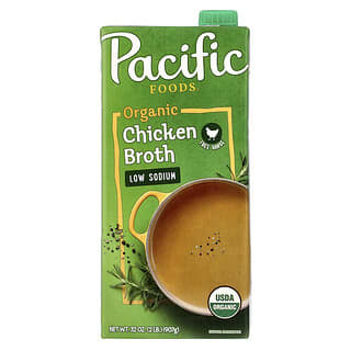 Pacific Foods‏, مرق دجاج المراعي العضوية الحرة ، منخفض الصوديوم ، 32 أونصة سائلة (907 جم)