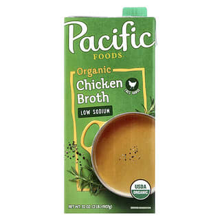 Pacific Foods, Organic Free Range Chicken Broth, Low Sodium, 32 fl oz (907 g)