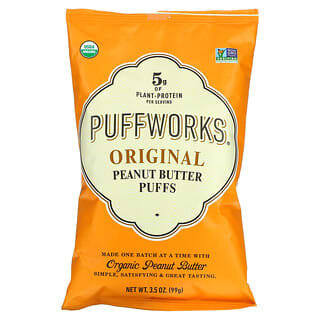 Puffworks, 花生醬泡芙，原味，3.5 盎司（99 克）