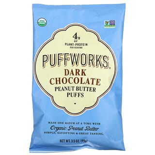 Puffworks, 花生醬泡芙，黑巧克力，3.5 盎司（99 克）