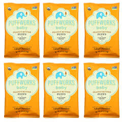 Puffworks, Baby, Puff, Erdnussbutter, 6er-Pack, je 14 g (0,5 oz.)