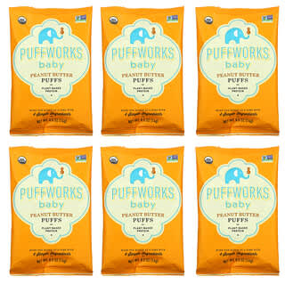 Puffworks, Baby, Puff, Peanut Butter, 6 Pack, 0.5 oz (14 g) Each