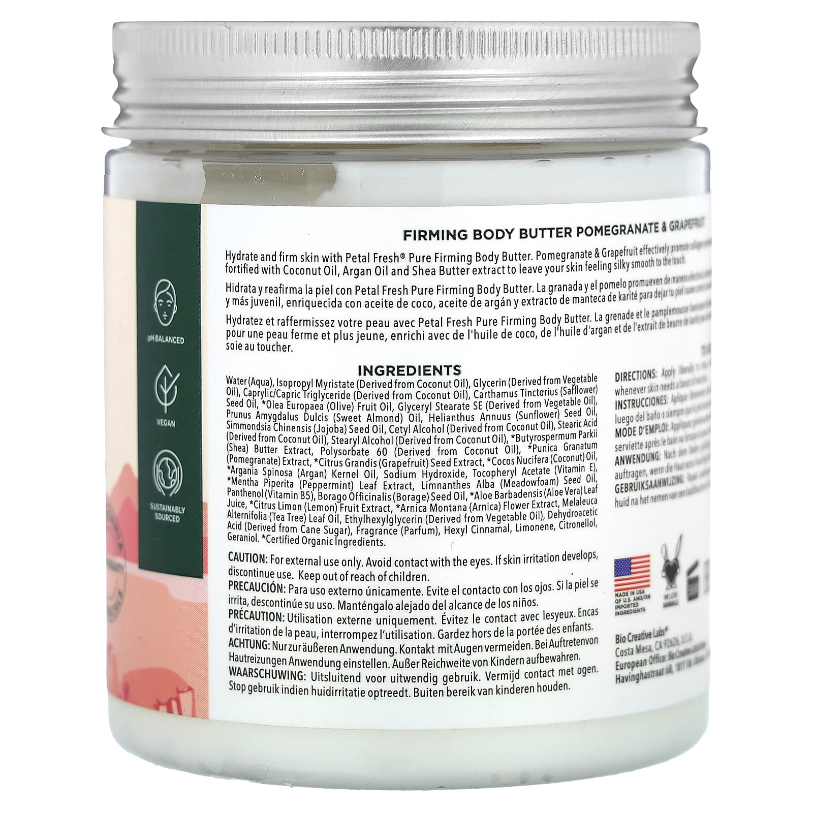 Petal Fresh, Pure, Firming Body Butter, Pomegranate & Grapefruit, 8 oz