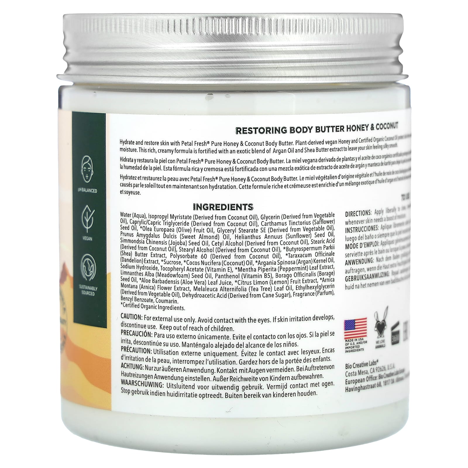 Petal Fresh, Pure, Restoring Body Butter, Honey & Coconut, 8 oz (237 ml)