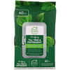 Clarifying Makeup Removing Cleansing Wipes, Tea Tree & Peppermint, 60 Wipes