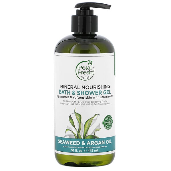 Petal Fresh‏, Pure, Mineral Nourishing Bath & Shower Gel, Seaweed & Argan Oil, 16 fl oz (475 ml)