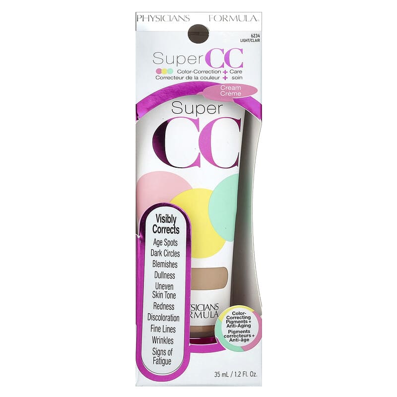 Super CC, Color-Correction + Care Cream, 6234 Light, 1.2 fl oz (35 ml)