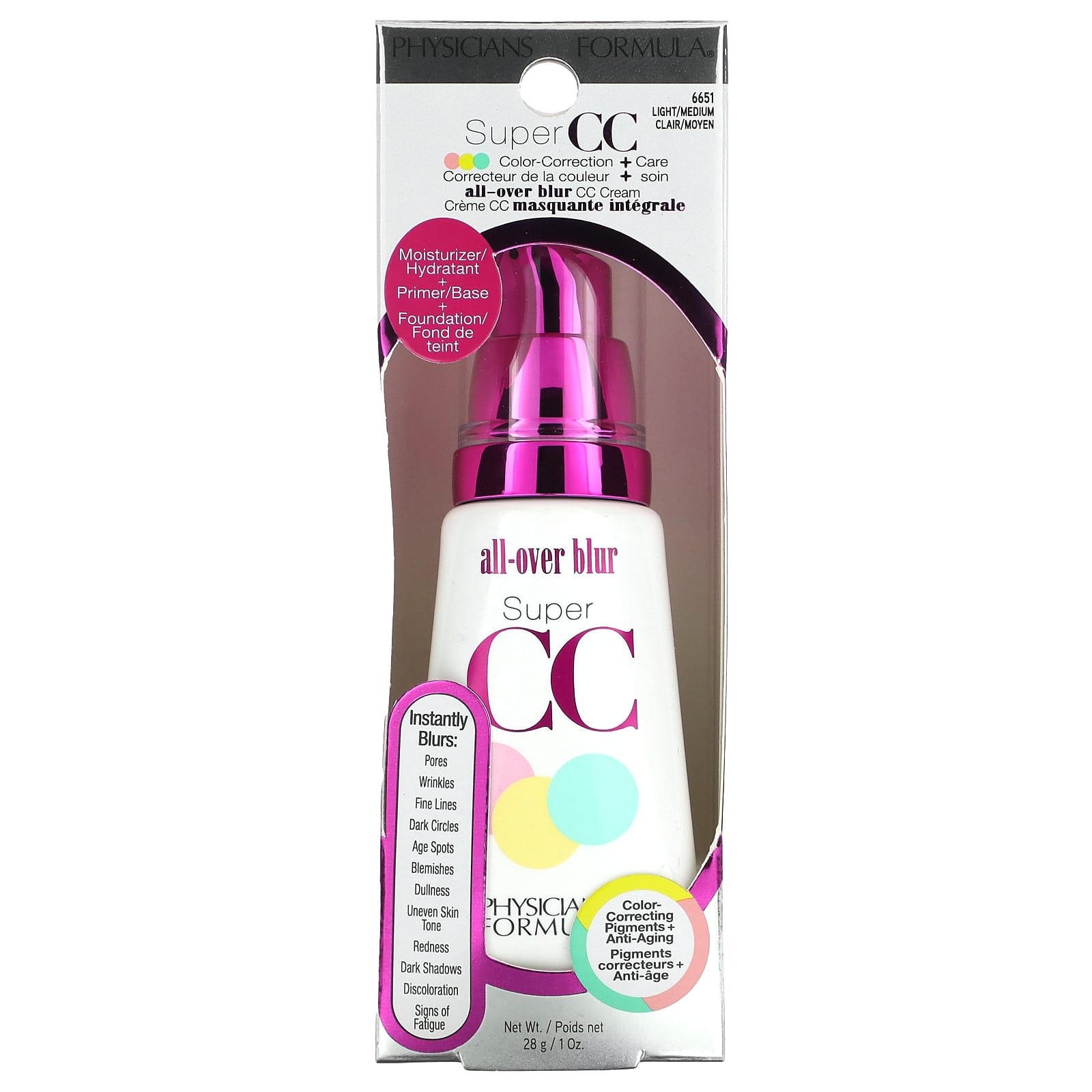 Physicians Formula, Super CC, AllOver Blur CC Cream, 6651 Light/Medium