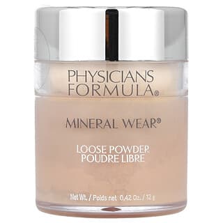 Physicians Formula‏, Mineral Wear, אבקה רופפת, SPF 16, PF 10950 בז' בינוני, 12 גרם (0.42 אונקיות)