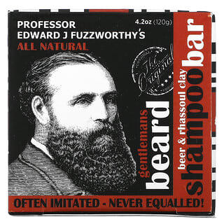 Professor Fuzzworthy's, Gentlemans Beard, Beer & Rhassoul Clay Shampoo Bar, 4.2 oz (120 g)