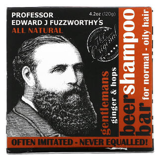 Professor Fuzzworthy's, Gentlemans Beer Shampoo Bar, für normales – öliges Haar, Ingwer und Hopfen, 120 g (4,2 oz.)
